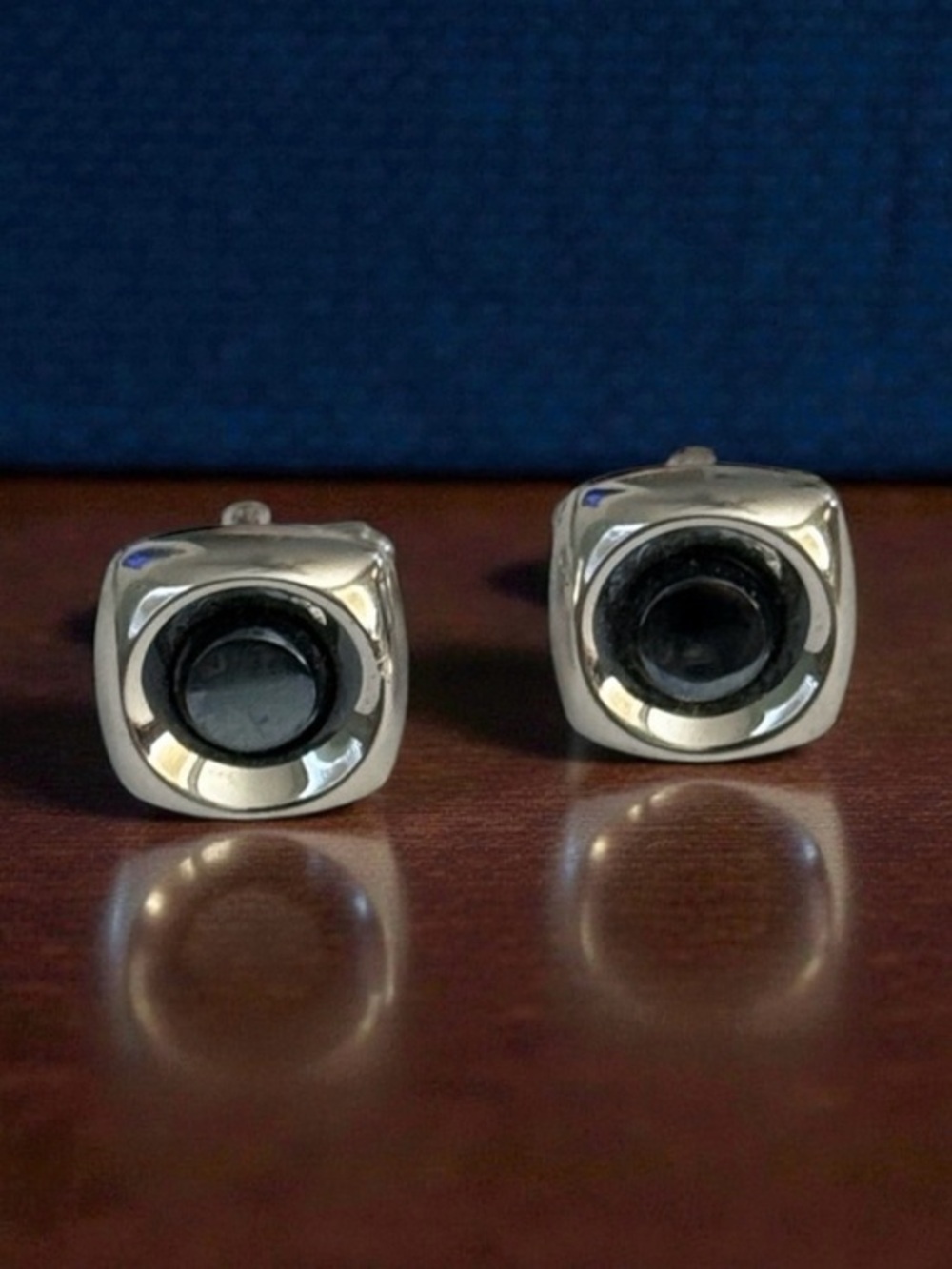🫶🏻 Vintage Hickok MCM Hematite Silver & Black Cufflinks